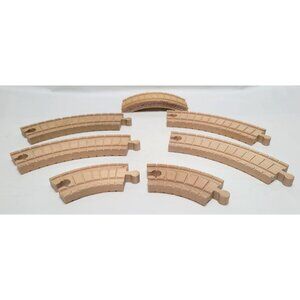 Vintage Lot of 7 Thomas & Friends Wood Clickety Clack Train Track Curved Pieces